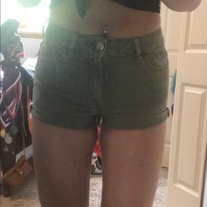 Olive green American Eagle Denim shorts